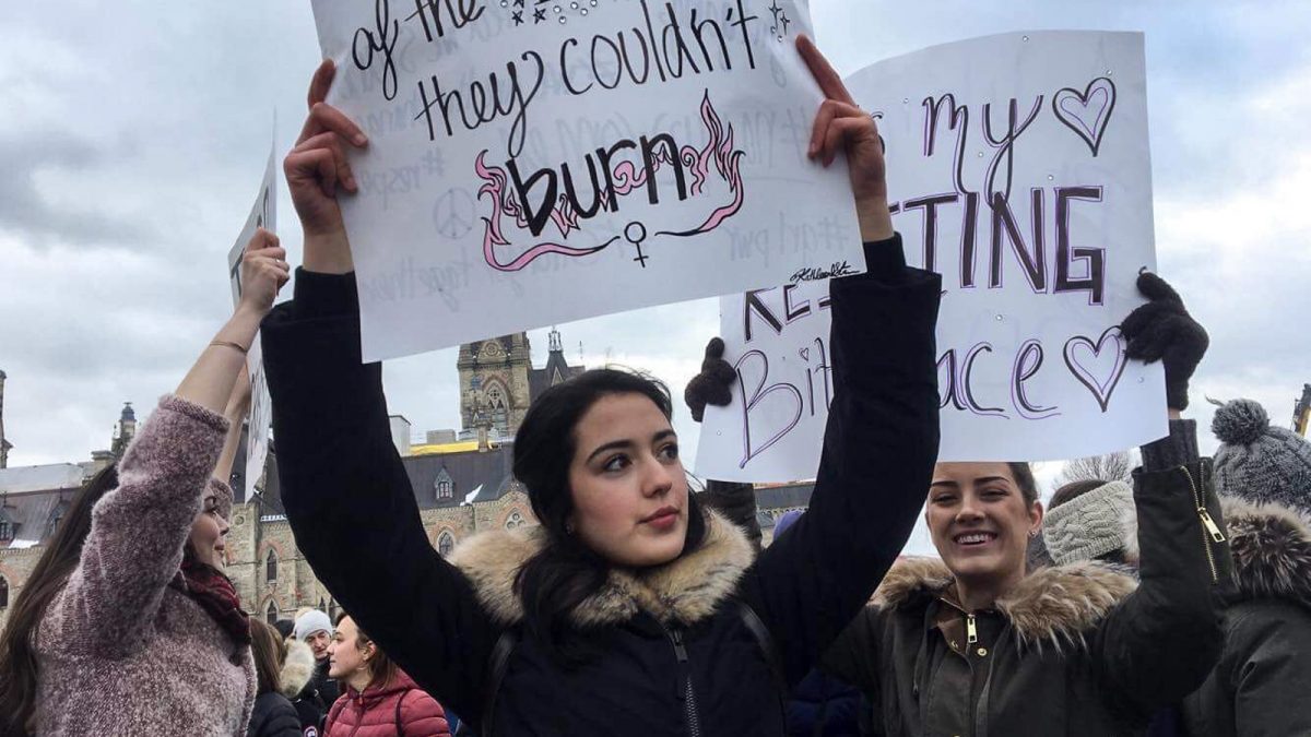 Women’s March flooded Parliament Hill Saturday