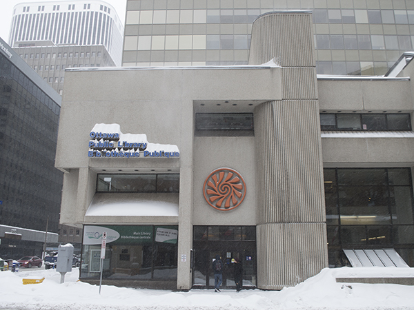 Public libraries across Canada have teamed up to start the "Econtent For Libraries" campaign. They’re protesting high ebook prices set by the five largest book publishers: Hachette, Harper Collins, MacMillian, Penguin Random House and Simon & Schuster. [Photo © Aidan Chamandy]