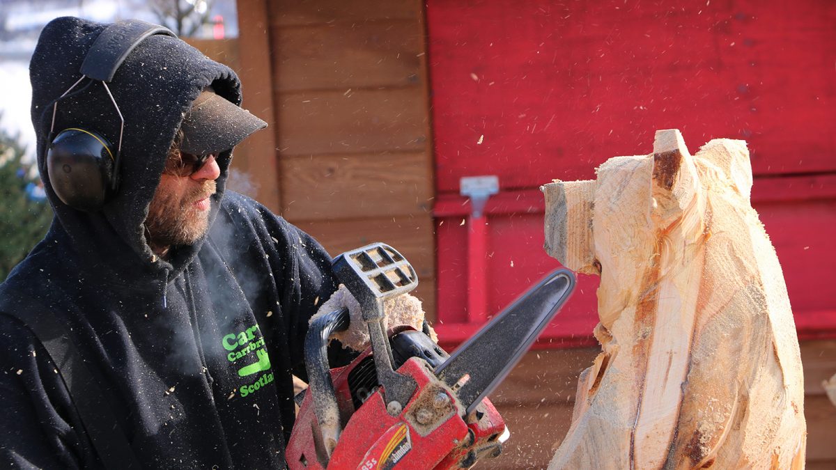 Chainsaws and cheer: A day with an outdoor wood carver at Winterlude