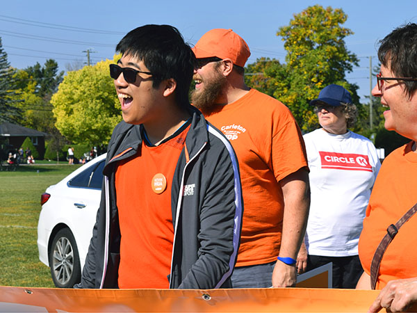 Hua and his team before the parade.