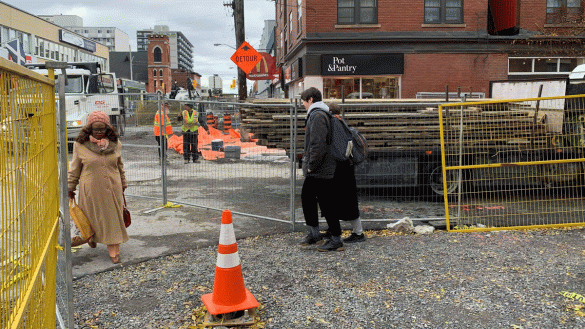 A glance at the construction on Elgin Street near the corner of Cooper Street.