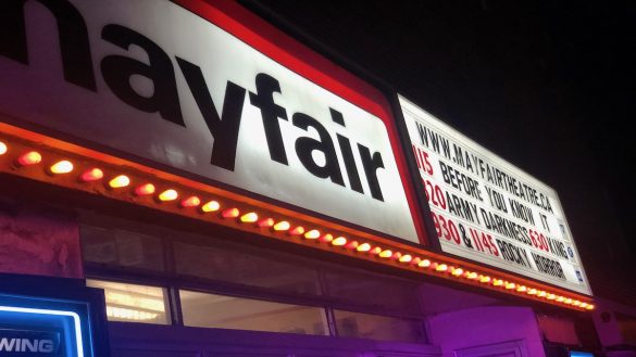 A photo of the Mayfair Theatre's Marquee