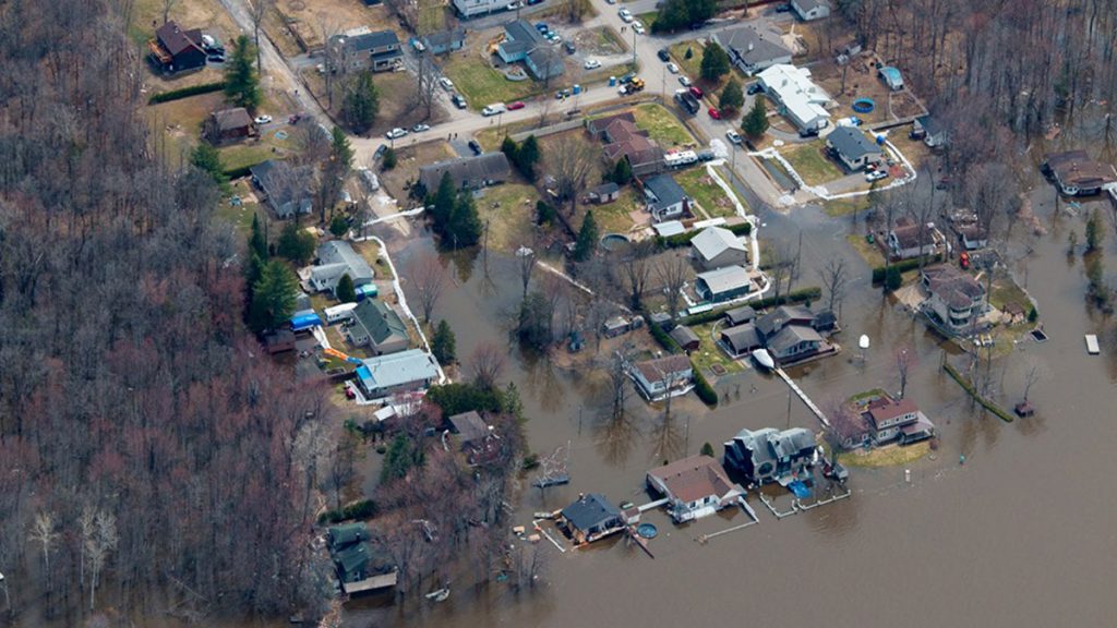 An aerial view of the flood damages in 2019