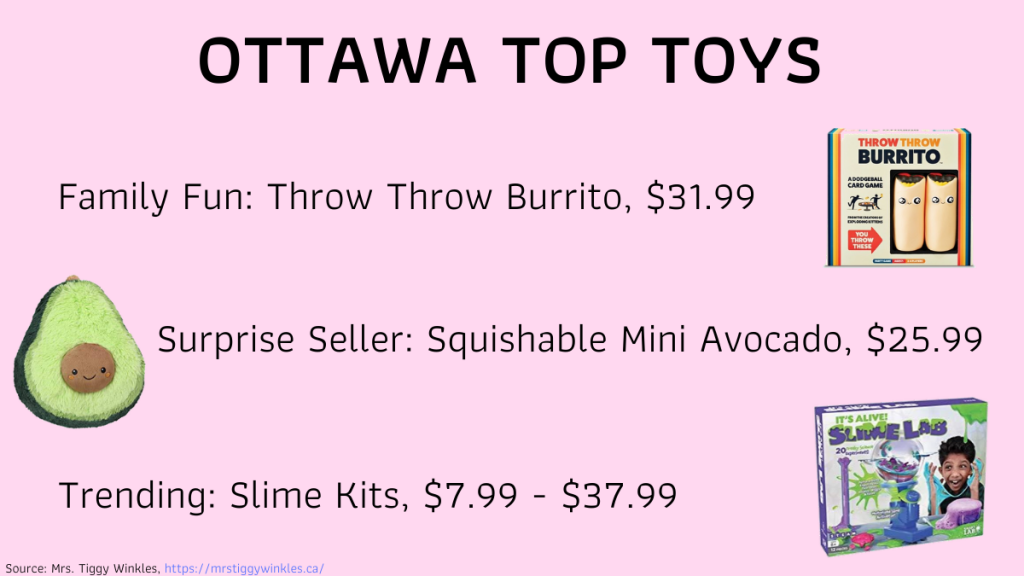 A visualization of Ottawa's top toys this year.