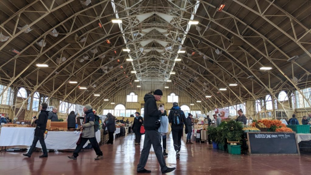 Customers inside Aberdeen Pavilion during the weekly farmer's market