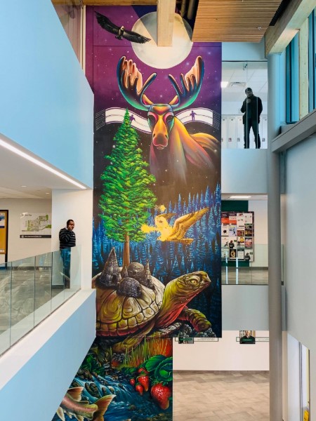 An Indigenous painting at Algonquin College was vandalized with yellow paint on Jan. 28