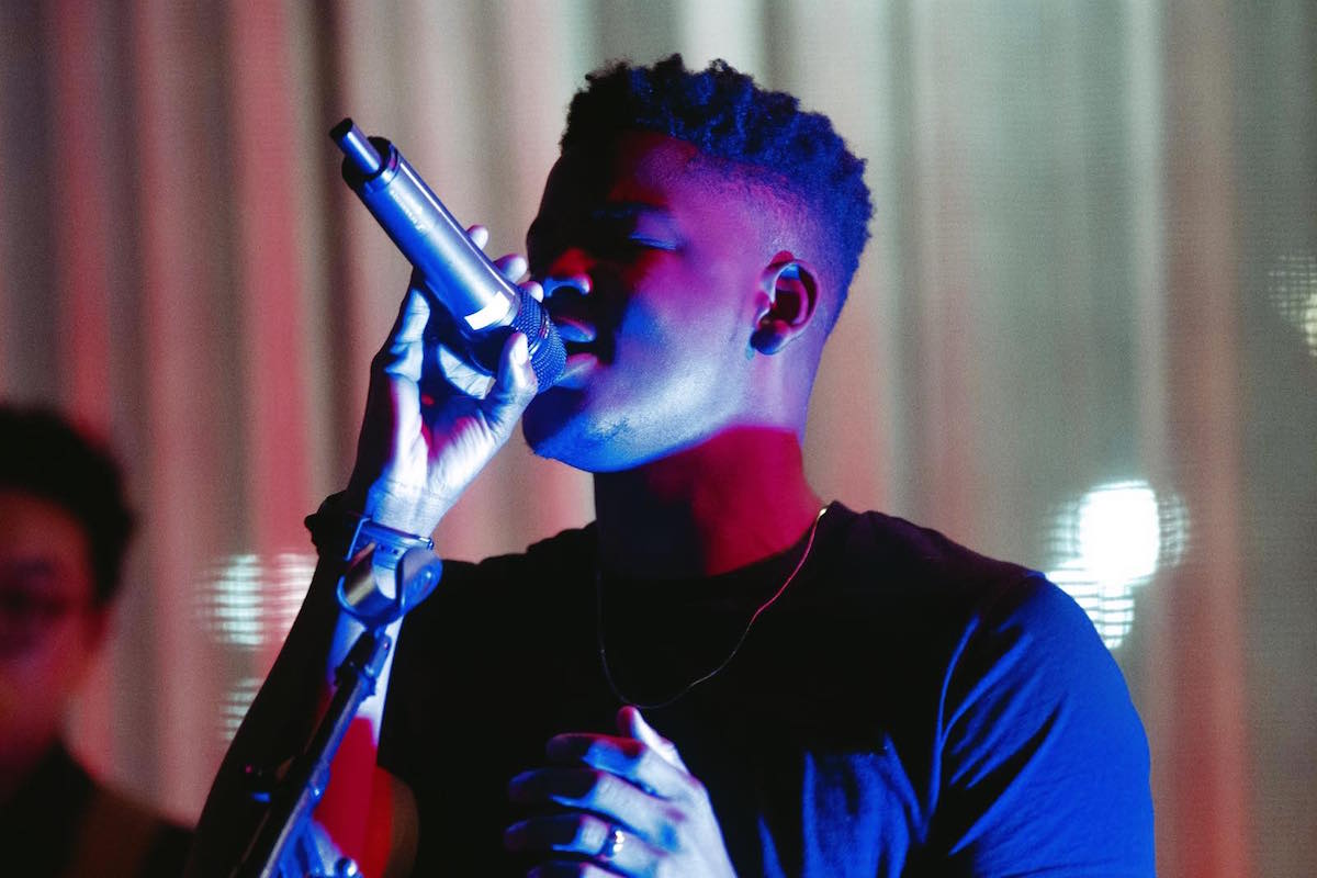 Musician and Carleton student Abdul Muse performing live.