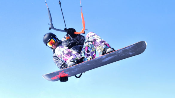 Ryan Campbell, an avid snowkiter, gets some serious air while kiteboarding at Britannia Bay.
