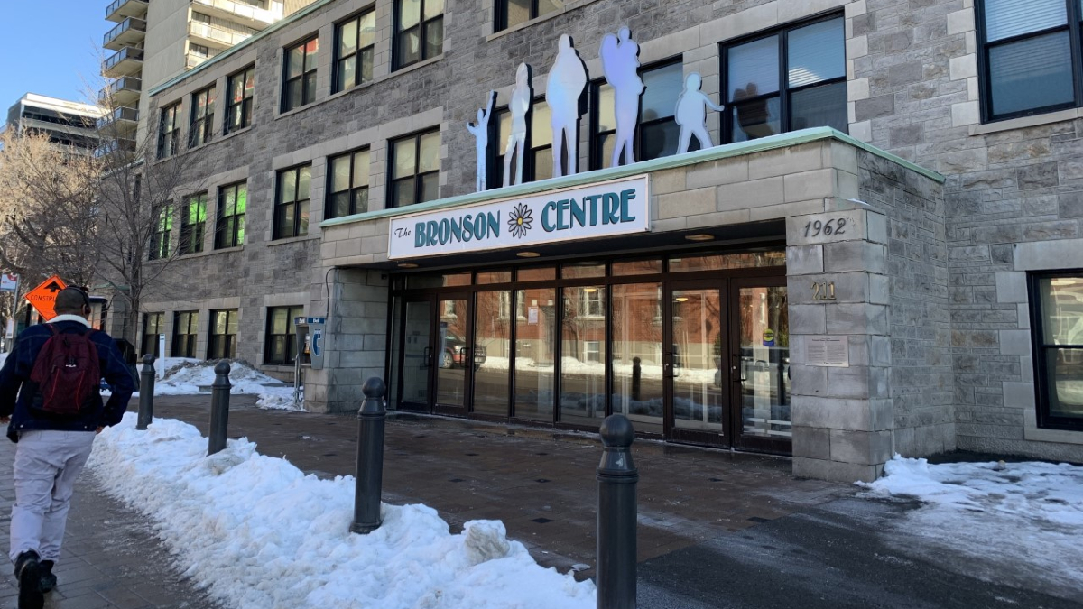 A photo on the outside entrance of the Bronson Centre