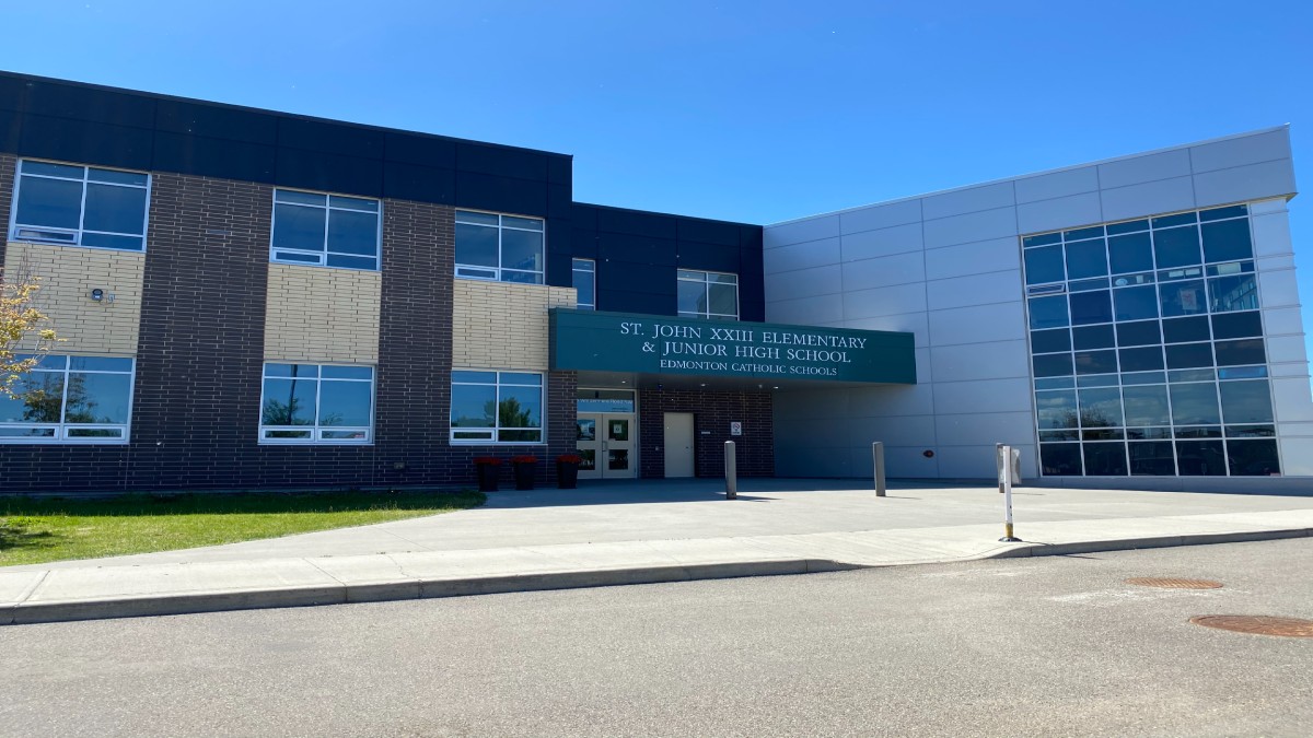 THe front of St. John Elementary School in Edmonton