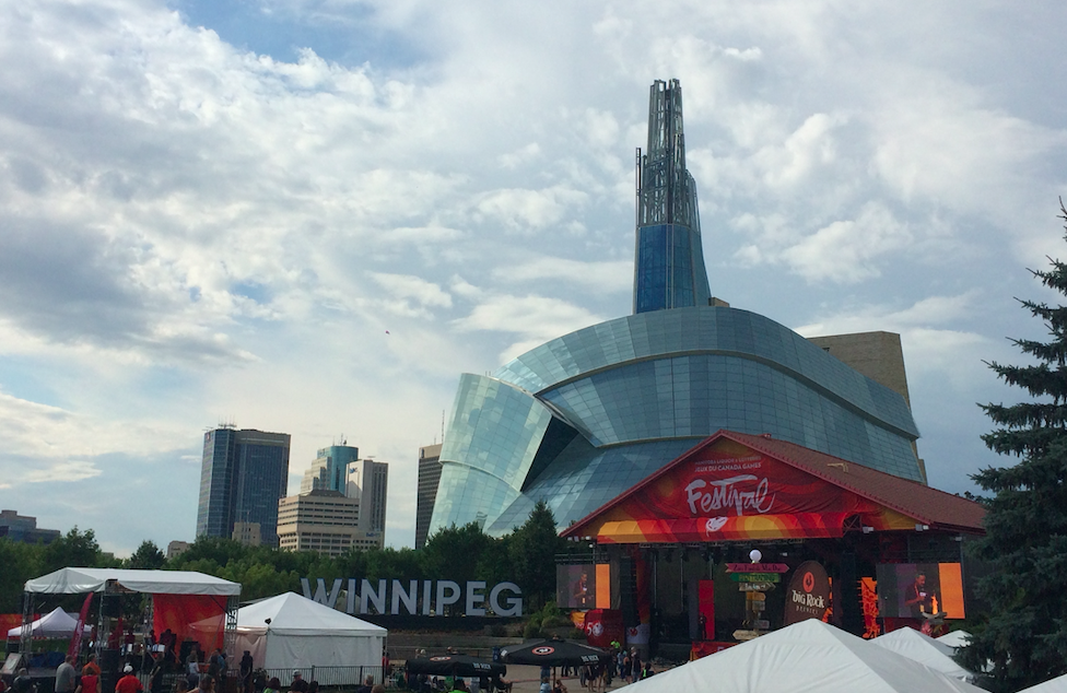 Festivals such as Folklorama are often held near the Canadian Museum of Human Rights in Winnipeg.