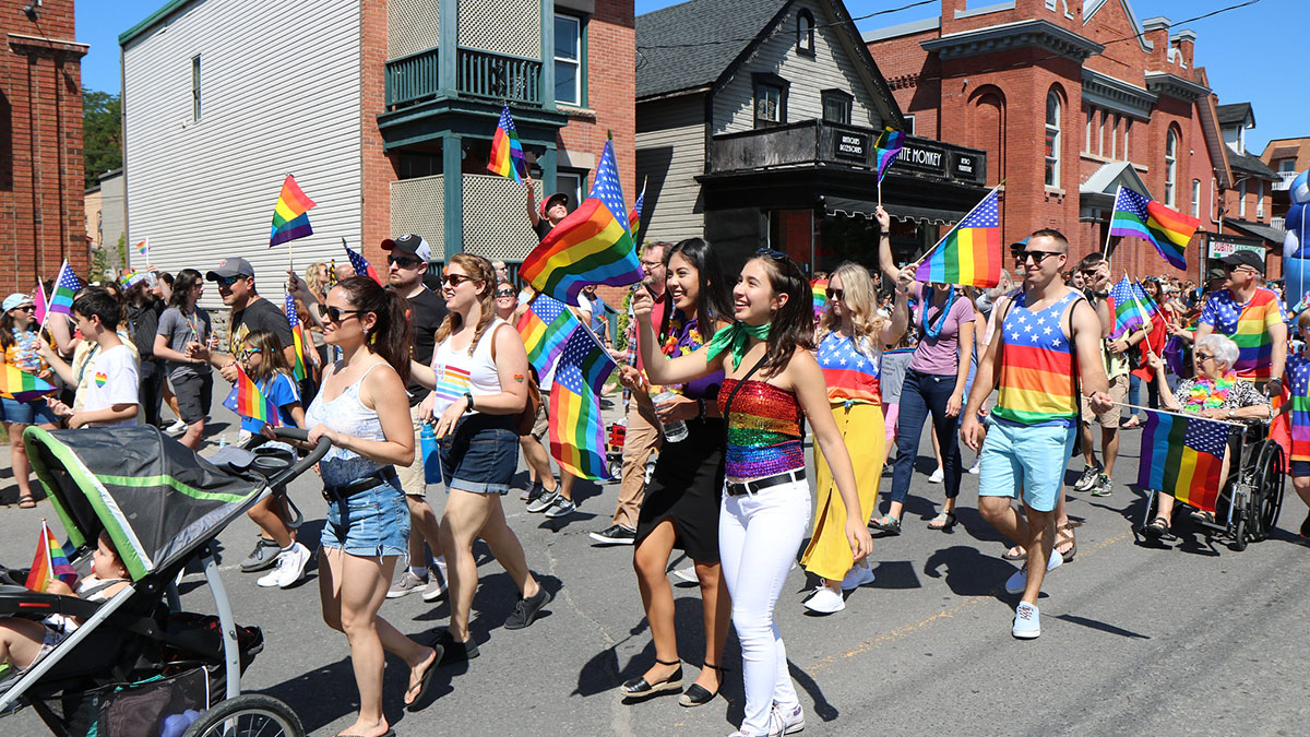 People participating in the 2019 Pride parade