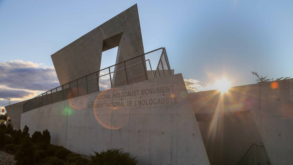 The National Holocaust Memorial in Ottawa at sunset