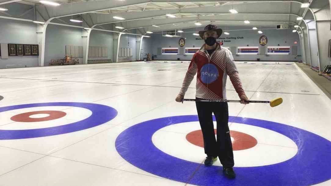 Rick Collins on the ice at Rideau Curling Club after a pro-longed offseason due to COVID-19