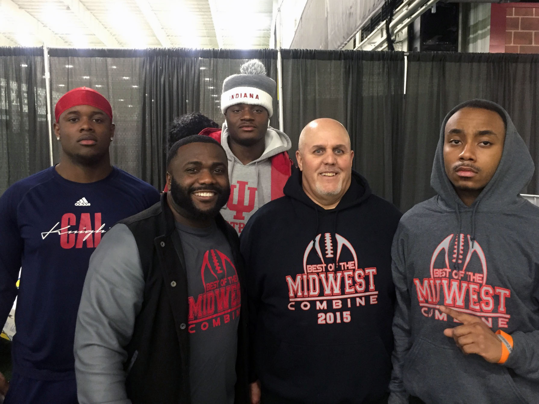 Jean Guillaume pictured with former players and Greg Brookey who runs the Midwest Combine in Indiana.
