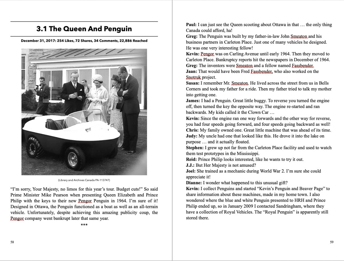 The Queen is presented with a Pengor Penguin vehicle in 1964.