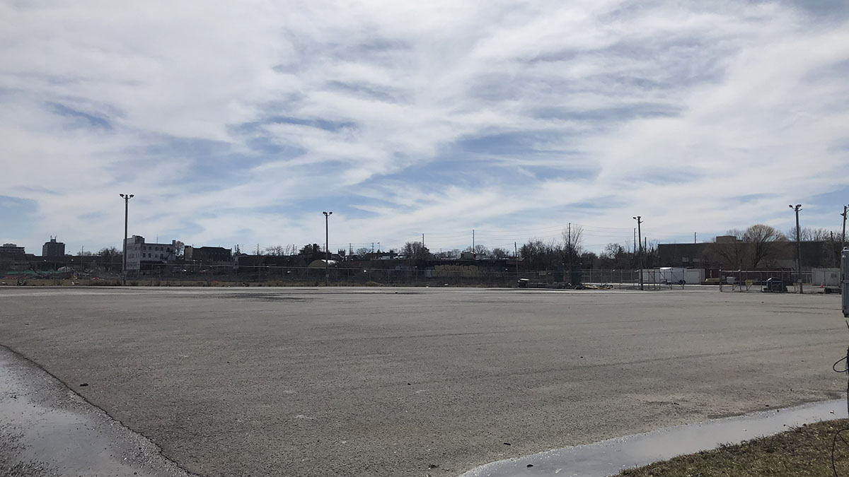 Picture of the empty lot at 1010 Somerset, where the new residence buildings are planned to be built