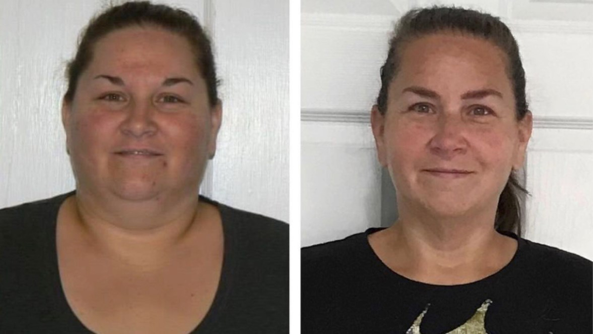 Sara Thompson, before and after weight loss