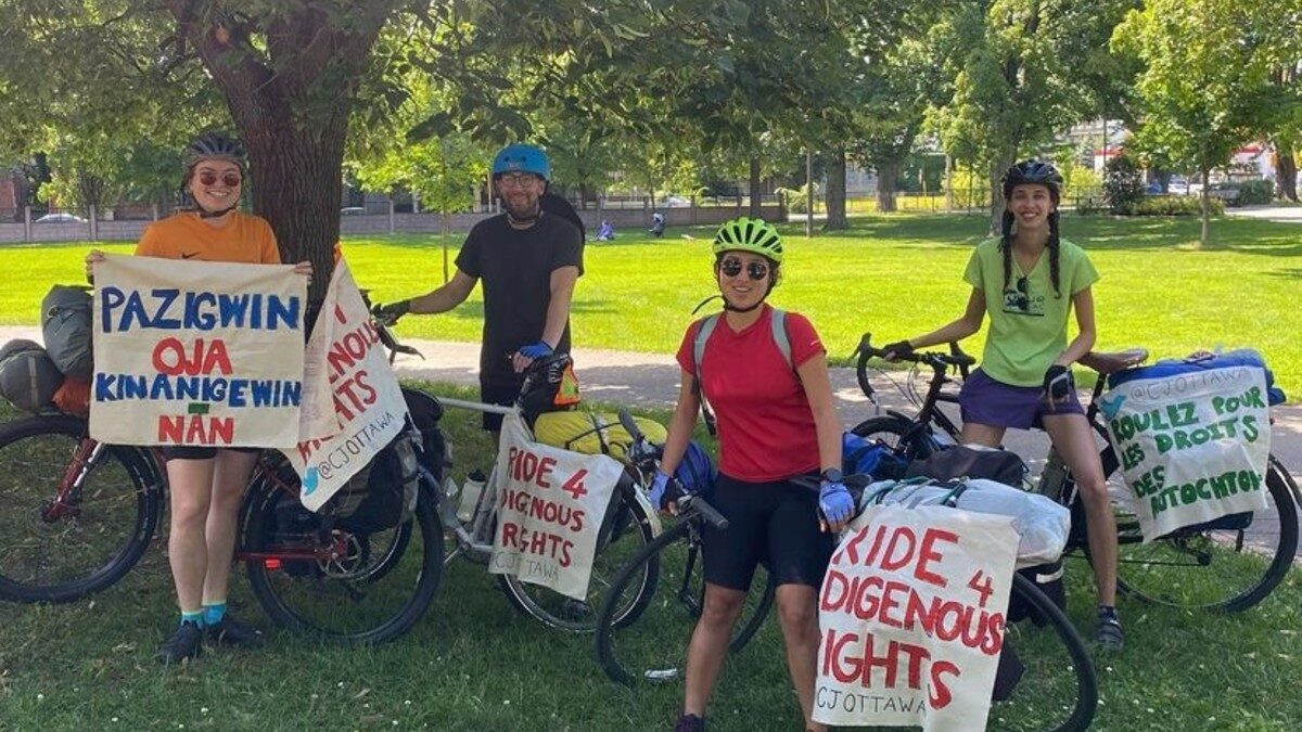 Local climate group takes part in 500 km solidarity bike tour with Indigenous organization
