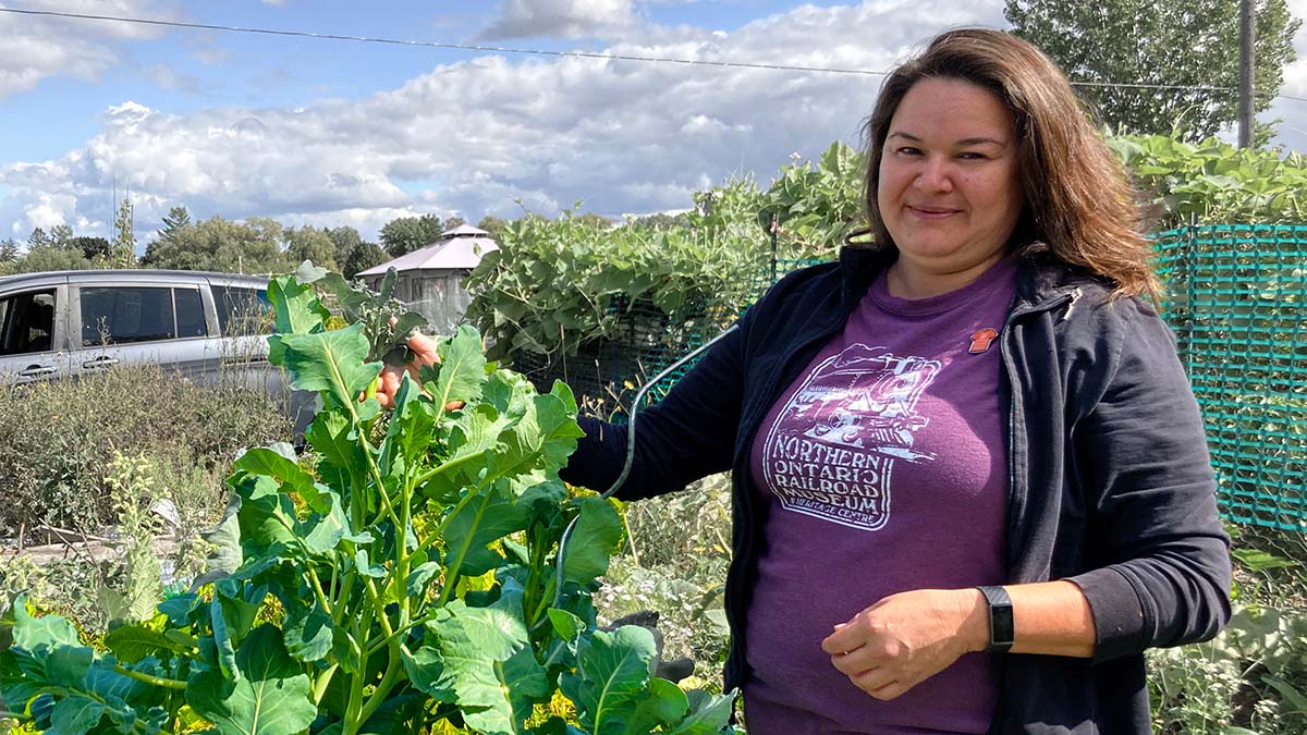 Photo of Lisa Abel at the Kilborn Allotment Gardens.