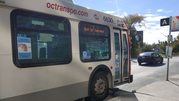 A Octranspo bus from the sides