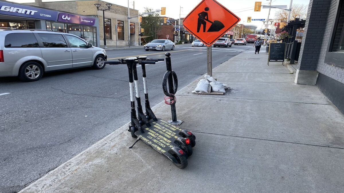 Sidewalk snafus: Accessibility issues are dogging the e-scooter pilot program in Ottawa