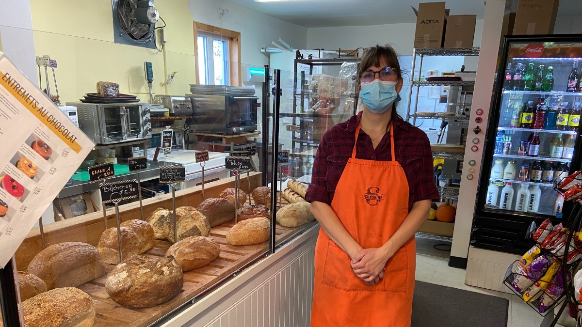 Karine Cantin owns Auberge le Sunshine, a bakery popular with day trippers from Vermont. [Photo: Jonathan Got © 2021]
