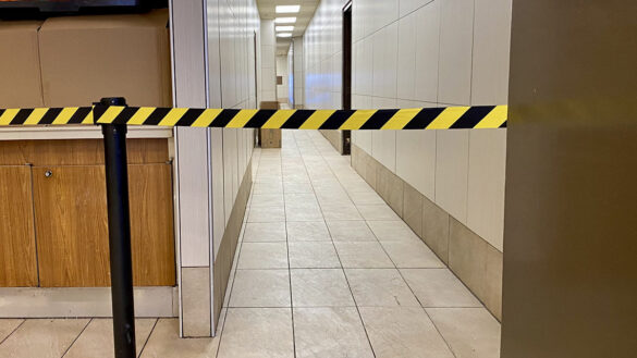 Blocked off washroom in Rideau Street McDonald's