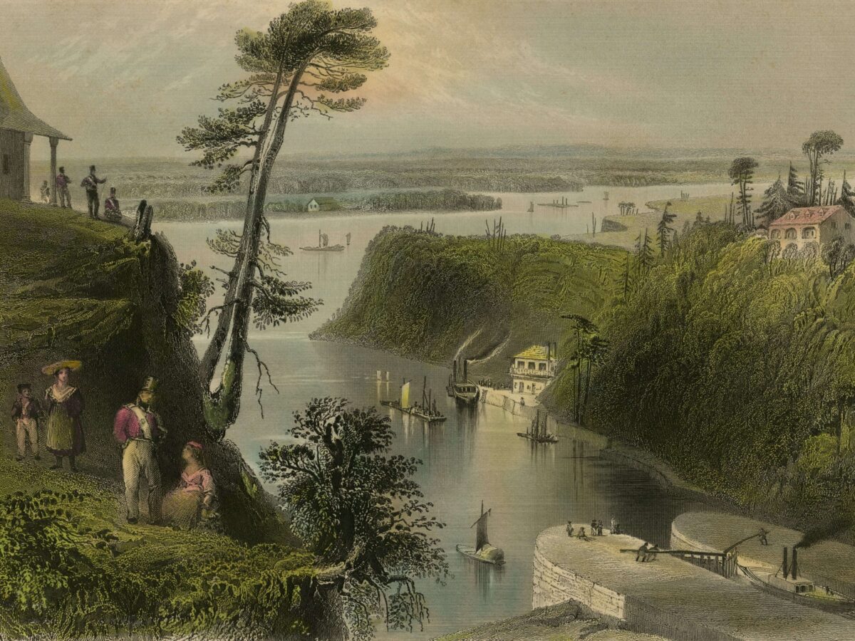 Lithograph of the Rideau Canal in 1841.