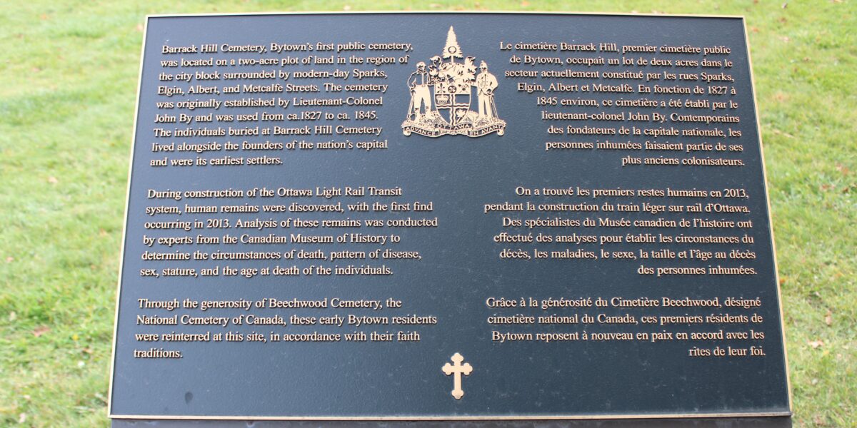 A memorial plaque at Beechwood Cemetery