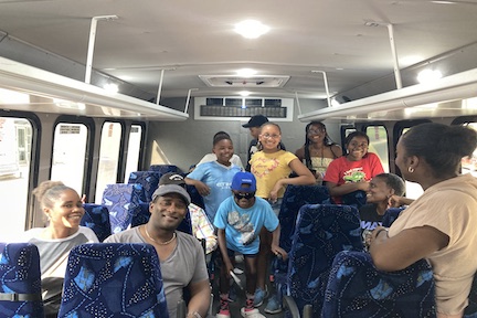 The Harewood family on the History in the Streets Bus Tour on July 27.