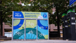 A photo of a new bike locker in Ottawa's Centretown neighbourhood.