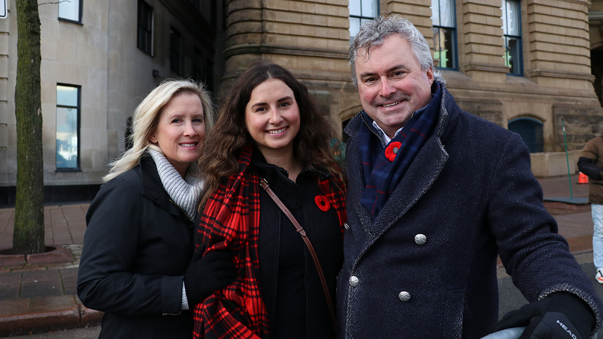 Greg Hamre and his family at the National Remembrance Day Ceremony. 