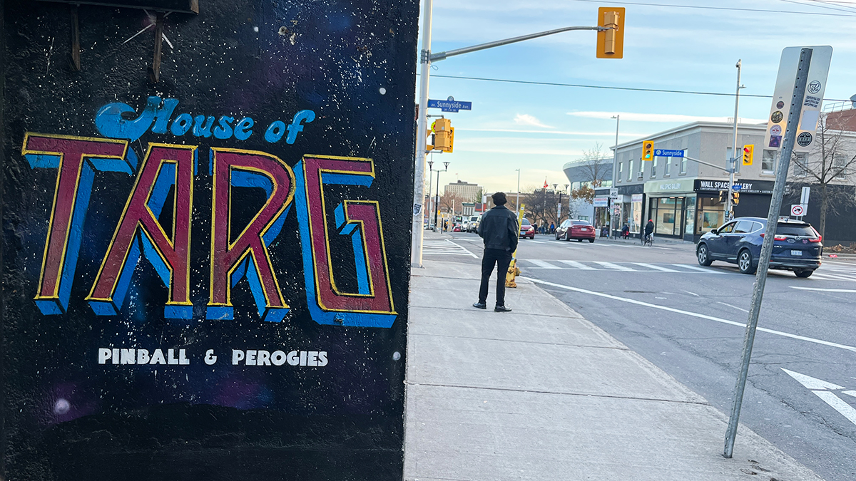 Bank Street and Sunnyside Avenue is  seen behind the House of TARG's walkway. 