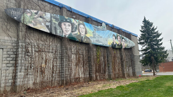 Mural of veterans at Royal Canadian Legion in Vanier