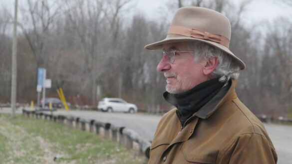 Man in fedora at Petrie Island parking lot in Ottawa, Ont., on Nov. 10, 2024.