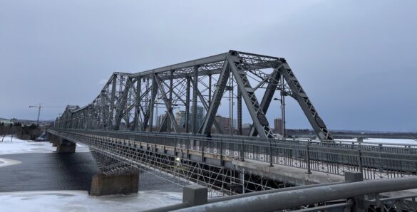 The Alexandra Bridge looking across the Ottawa River towards Gatineau