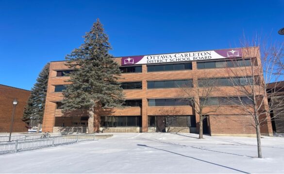 School board building with the Ottawa-Carleton District School Board sign at the top.