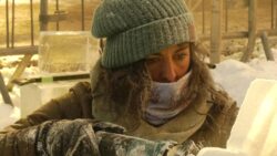 Ice carver at work