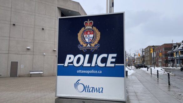 A sign outside the Ottawa Police Service headquarters