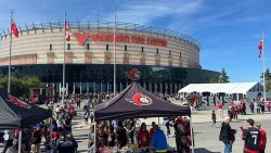 Sens fans outside Canadian Tire Centre